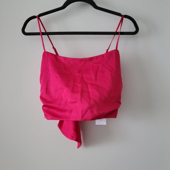 Dynamite Hot pink Valeria Tie-Back Crop Cami size Medium - Picture 2 of 4
